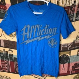 Affliction Distressed Short Sleeve Shirt Size Small